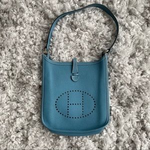 Hermès Mini Evelyne 16 Epsom Blue Jean